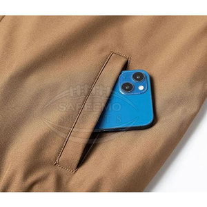 Men <b>Zip</b> <b>up</b> <b>Jacket</b> with Stand Collar and Front Logo Modern Design Adjustable Hem & Cuffs for Comfortable Fit Casual - Product Image 3