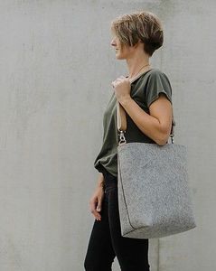 Bolsos de mano de fieltro de gran capacidad ecológicos de primera calidad, diseño plegable duradero y elegante, ligero para uso diario, cierre de cremallera - Product Image 3