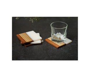 Wholesale Modern Style Marble & Wood Coasters Handmade Manufacturer for Home and <b>Garden</b> Tabletop Use - Product Image 1