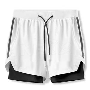 Shorts Homme Double Couche Style Urbain Design Unique Taille Personnalisée Couleur Unie Taille Mi-Haute Infroissable Respirant Écologique Séchage Rapide - Product Image 1