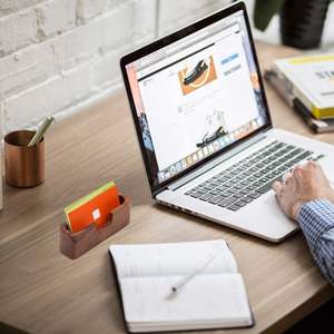 Paquete de 3 tarjeteros de madera de nogal para escritorio, organizador de tarjetas de madera, soporte para caja - Product Image 5