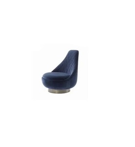 Sillón de Diseño Único, Moderno, Azul Suave, Tapizado en Tela y Cuero, Asiento Cómodo, Sillón de Lujo para Sala de Estar, Hotel, Restaurante, Cafetería - Product Image 1