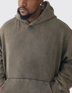 Sweat à capuche en molleton 100% coton haut de gamme pour homme, broderie personnalisée, logo 3D en relief, impression numérique, hiver, poids lourd, surdimensionné - Product Image 2