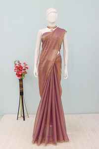 Sari de gasa de diseñador de Bollywood Premium, Sari de borde de encaje Moti elegante a la moda para niñas, ropa de fiesta de boda, Sari de indio - Product Image 2