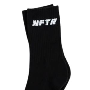 Chaussettes de sport pour hommes, noires, lot de 2 paires, mélange de coton, côtelées, avec logo brodé, ajustement confortable - Product Image 5