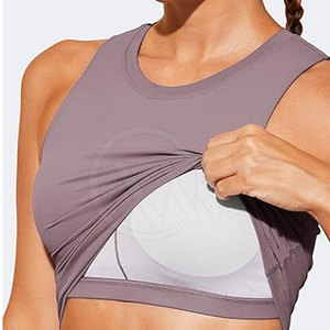 Femmes à la mode respirant 100% coton Fitness Sportswear confortable sans manches Yoga Top vente en ligne équipement d'entraînement - Product Image 3