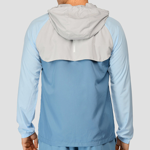 Nouvelle conception, fabricant personnalisé, 100% polyester tissé, gris fumé clair, bleu acier, coupe-vent léger pour homme - Product Image 2