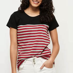 ยอดนิยมราคาขายส่งผู้หญิงเสื้อยืดที่กําหนดเองขนาดใหญ่แขนสั้นผู้หญิงเสื้อยืด - Product Image 1