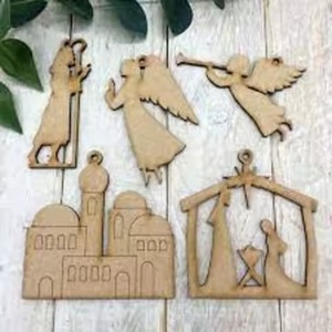 Ornements suspendus de Noël en bois Décor rustique fait à la main pour la célébration des vacances d'arbre - Product Image 2