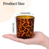 Magnifique photophore cylindrique en verre imprimé léopard, design unique, idéal pour Noël, mariages, dîners et fêtes, fabrication de qualité supérieure