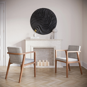 Venta al por mayor sillas de comedor minimalistas contemporáneas duraderas cómodas negro beige madera 85*51*54Cm tamaño para apartamento Hotel - Product Image 2