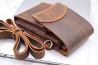 Pochette de Téléphone Portable en Cuir Véritable en Gros, Étui Housse en Cuir avec Bandoulière, Pochette Mobile de Luxe en Cuir avec Poche