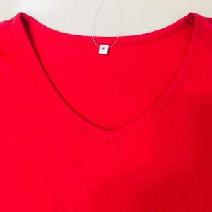 Camiseta personalizable de algodón 100% con cuello redondo para hombre, camisetas informales de talla grande de alta calidad para estampado Digital de Color rojo para mujer - Product Image 6