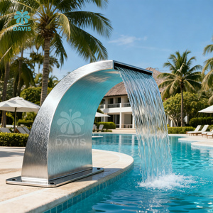 Großhandel Edelstahl 304 Pool-Wasserfallbrunnen für Außenpools, Pool-Wasserfall Hydrotherapie Bogenförmige Düse - Product Image 1