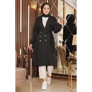 Gabardina Casual para Mujer con Detalle de Botones, Exterior de Cuero Sintético, Temporada Primavera-Invierno, Peso Personalizado, Cuero Genuino Suave, PU, Algodón - Product Image 6