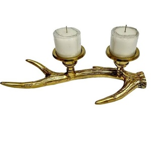 Lot de 2 bougeoirs en métal haut de gamme bougeoirs votifs personnalisés au design élégant avec finition antique pour la maison de mariage - Product Image 5