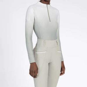 Camisa ecuestre elegante All Way Stretch Sporty Fit Ropa personalizada a granel Venta al por mayor Equitación Baselayer Top Camisas - Product Image 6