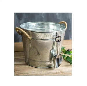 <b>Gold</b> Plated Mirror Polished Premium Insulated Aluminum <b>Ice</b> <b>Bucket</b> with Tong for Chilled Drinks and Easy Serving Metal Cooler - Product Image 5