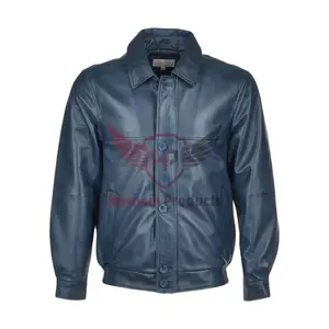 Premium Navy Nap Ferdinand Leather Jacket Stylish Men's Outerwear with Timeless Elegance and Superior Craftsmanship