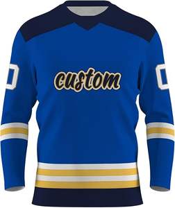 รับผลิตเสื้อฮอกกี้น้ำแข็งแบบ OEM ขายส่งชุดทีม ผู้ผลิตเสื้อฮอกกี้น้ำแข็งแบบซับลิเมชั่น ระบายความชื้น ทนต่อการซีดจาง - Product Image 1