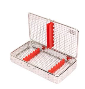 Caja de Almacenamiento Manual para Instrumentos Dentales, Juego de 7 Piezas, Acero Inoxidable, Micro Malla Metálica, Esterilización CE - Product Image 1