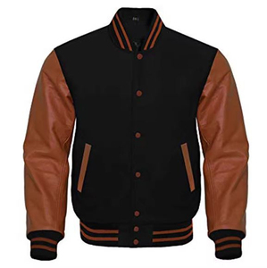 Veste universitaire personnalisée de nouveau style de qualité chaude pour hommes vente en gros de manches en cuir personnalisées CollegeBaseballjacket pour hommes - Product Image 6