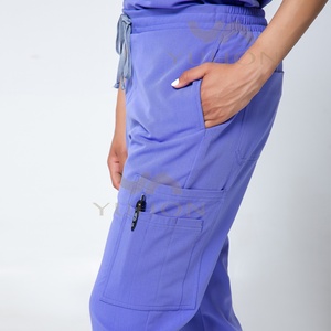 Yuhong unisexe infirmière casquette gommages ensemble Stretch Spandex TRS poches hôpital dentaire pour hommes femmes en gros tissé vêtements de médecin - Product Image 6