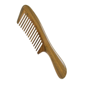 หวีไม้ไม้จันทน์ธรรมชาติป้องกันไฟฟ้าสถิตย์หวีไม้ที่มีด้ามจับกลมหนาเพื่อสุขภาพเส้นผม - Product Image 6