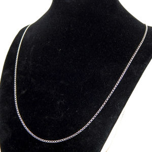 สร้อยคอโซ่แบนสีเงิน925แวววาวโซ่แฟชั่นสำหรับผู้หญิง - Product Image 1