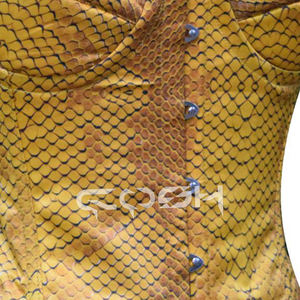 Corsé de satén con varillas de acero, estampado digital de serpiente, top de moda para discoteca - Product Image 4
