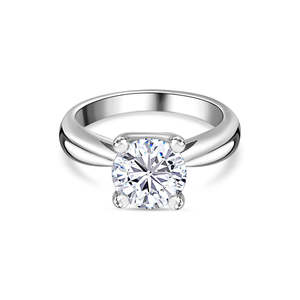 Anillo solitario de metal de 14 quilates Oro amarillo de 2 quilates con diseño de declaración geométrica Anillos finos de estilo delicado elegantes chapados en rodio - Product Image 4