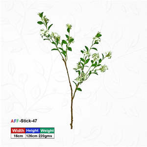 Artificial Wax Flower <b>Spray</b> White AFF Stick -47 Wax Flower <b>Spray</b> White Stick - Product Image 1