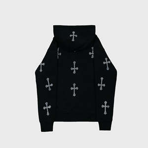 Streetwear Sweat à capuche personnalisé avec strass pour hommes Sweat à capuche épais avec fermeture éclair complète Nouveau Sweat à capuche de haute qualité avec strass pour streetwear - Product Image 2