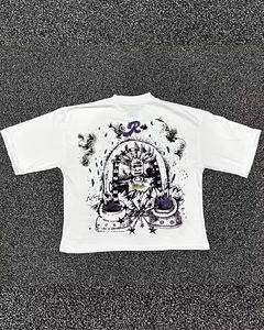 Pakistán hizo al por mayor clásico 100% algodón cuello redondo 3D Puff estampado camiseta blanca lisa de talla grande camisetas impresas para hombres - Product Image 2