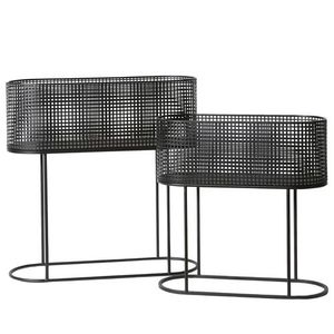 Support de pot de fleurs en fer noir style vintage, revêtement poudré, pour usage intérieur/extérieur, capacité 5L/8L, élégant - Product Image 2