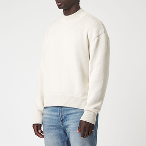 Pull en tricot à col en O personnalisé pour hommes, pull en laine et cachemire à fermeture éclair avec décoration à boutons, fermeture d'hiver - Product Image 5