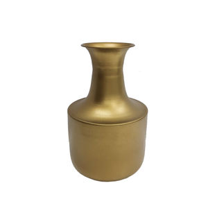 Florero de Metal de diseño elegante con acabado dorado para el hogar, boda, restaurante, decoración de mesa, jarrón de Metal hecho a mano - Product Image 1