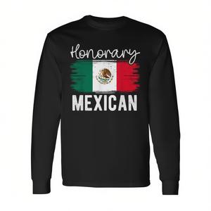 T-shirt a maniche lunghe retrò onorifica per matrimoni messicani e cerimonie messicane - Abbigliamento promozionale premium - Product Image 2