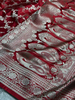 Nouveau Sari en Soie Mashru Kataan, tissé à la main, six yards, pour soirée, élégant, tissé à la machine, traditionnel indien, ethnique, de mariée, Sun