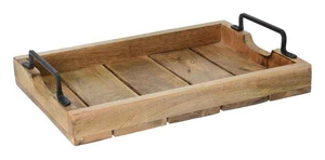 Plateau de service en bois poli écologique avec poignées 14x24 Durable et élégant pour les mariages Lit ou ottoman de service - Product Image 4
