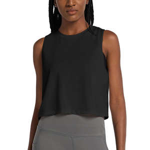 เสื้อกล้ามครอปโยคะผู้หญิง ระบายอากาศได้ดี ผ้ายืดสแปนเด็กซ์ ไซส์ใหญ่ แห้งเร็ว ด้านหลังผ่าเปิด ใส่สบาย ทรงปกติ - Product Image 3