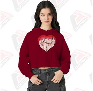 Sweat à capuche court pour homme élégant et confortable, 100 % coton, hiver, broderie perlée, impression numérique personnalisée, polaire légère pour superposition - Product Image 1