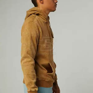 Dernier design de sweats à capuche respirants effet délavé pour hommes, haute qualité, taille personnalisée, vêtements d'hiver fabriqués au Pakistan, motif uni, logo personnalisé - Product Image 4