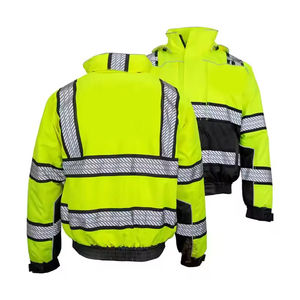 Chaqueta de trabajo con logotipo impreso personalizado para hombre con tiras de seguridad uniforme industrial impermeable y transpirable duradero - Product Image 5