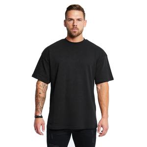 T-shirt ample et décontracté à col rond côtelé épais, style streetwear de luxe pour impression, haut boxy à manches courtes pour l'été - Product Image 5