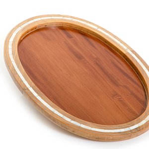 Decorative Wooden Tray Featuring Mother Of Pearl Inlay Ideal For Ramadan <b>Eid</b> Snacks <b>Gift</b> Display Or Hospitality Presentation - Product Image 6