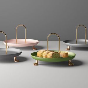 Soporte decorativo de metal dorado para pasteles, decoración del hogar con mango de alambre y soporte, Juego de 2 pasteles de taza - Product Image 6