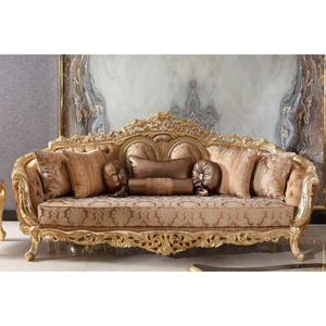 Muebles de Sala de Estar de Alta Gama Europeos, Estilo Chesterfield Clásico, Estructura de Madera, Tapicería de Tela, Tallado a Mano - Product Image 2