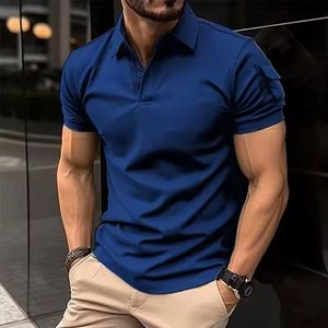 Camiseta abotonada de secado rápido antiarrugas de la mejor calidad para hombre, camiseta de manga corta de poliéster/algodón sostenible Pri - Product Image 1