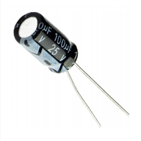 Condensateur électrolytique VAOHM 100F 25V à bornes radiales 6x11mm, 1000 pièces/sac, haute performance, faible ESR, conforme RoHS